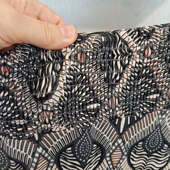 Versona Size Large Stretch Geometric Boho Maxi Skirt Elastic Waist Slinky Hippie - Picture 6 of 12